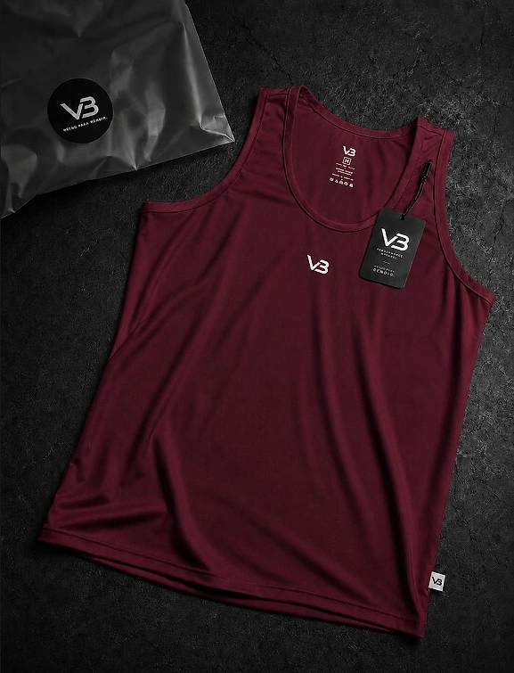 Camiseta tank V&B Performance Apparel color merlot